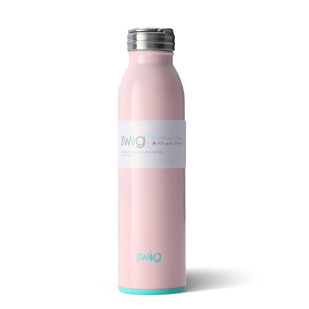 Pink Blush Coloured 20oz Water Bottle By SWIG